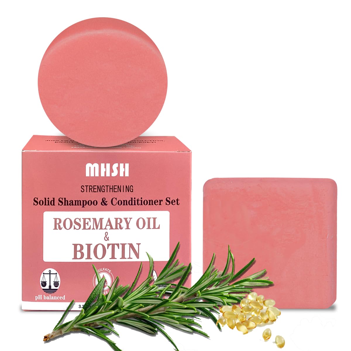 Rosemary & Biotin Shampoo and Conditioner Bar for Hair Growth and Hair Loss