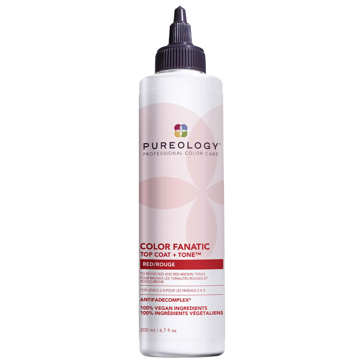 Pureology Color Fanatic Top Coat + Tone Red High-Gloss Hair Toner | Hair Gloss for Color-Treated Hair | Glaze For Bright Red & Ruby Hair | 6.7 Fl Oz