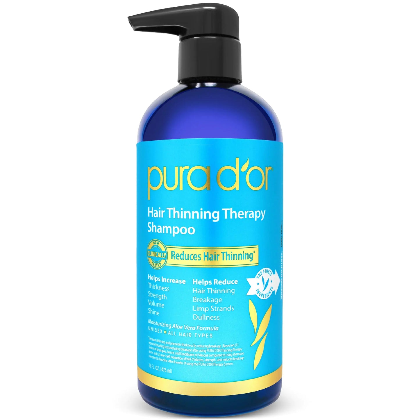 PURA DOR Hair Thinning Therapy Biotin Shampoo 16 Oz