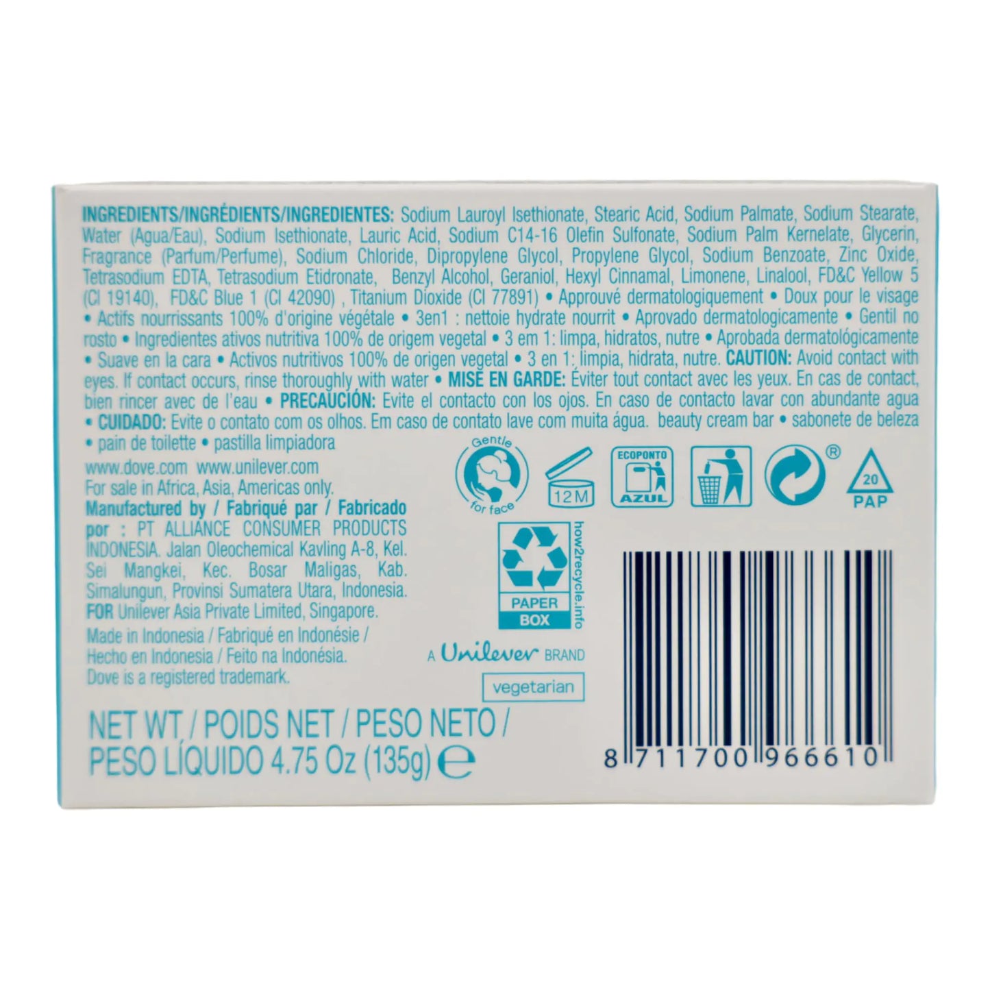 Dove Soap Beauty Cream Bar, 4.75 Ounce