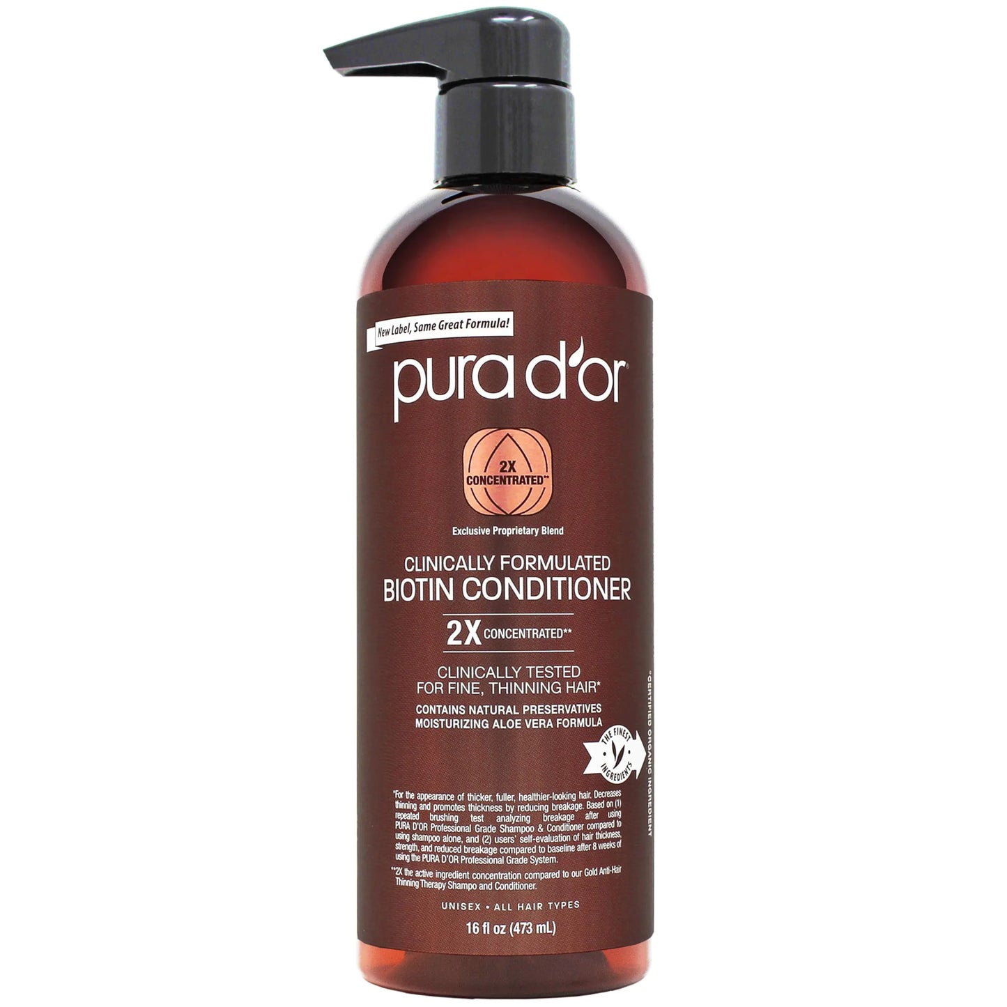 PURA DOR Professional Grade Clinically Formulated Biotin Conditioner 16 Oz