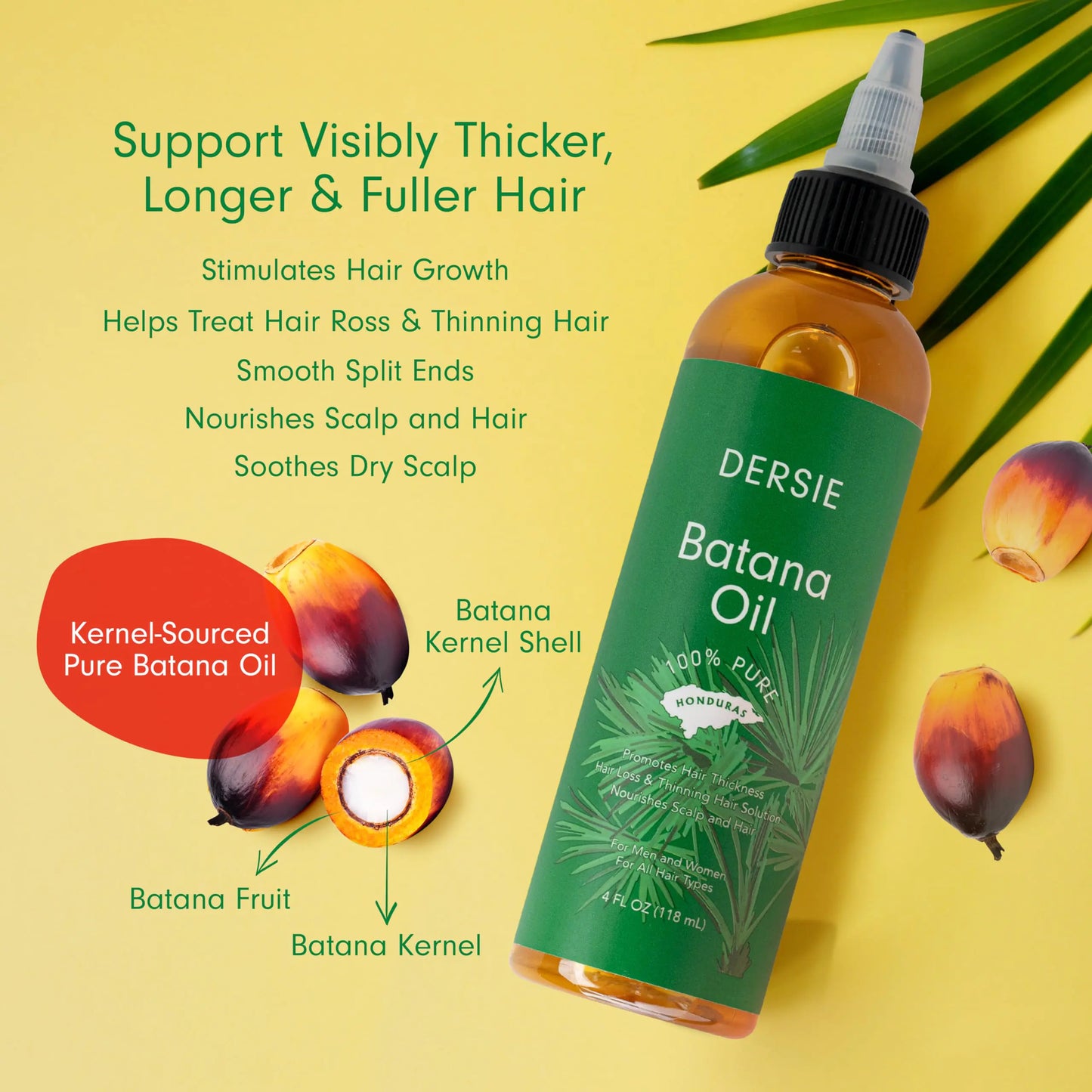 Batana Oil: Dr. Sebi Organic Raw Honduras Oil for Hair Growth - 4 FL OZ