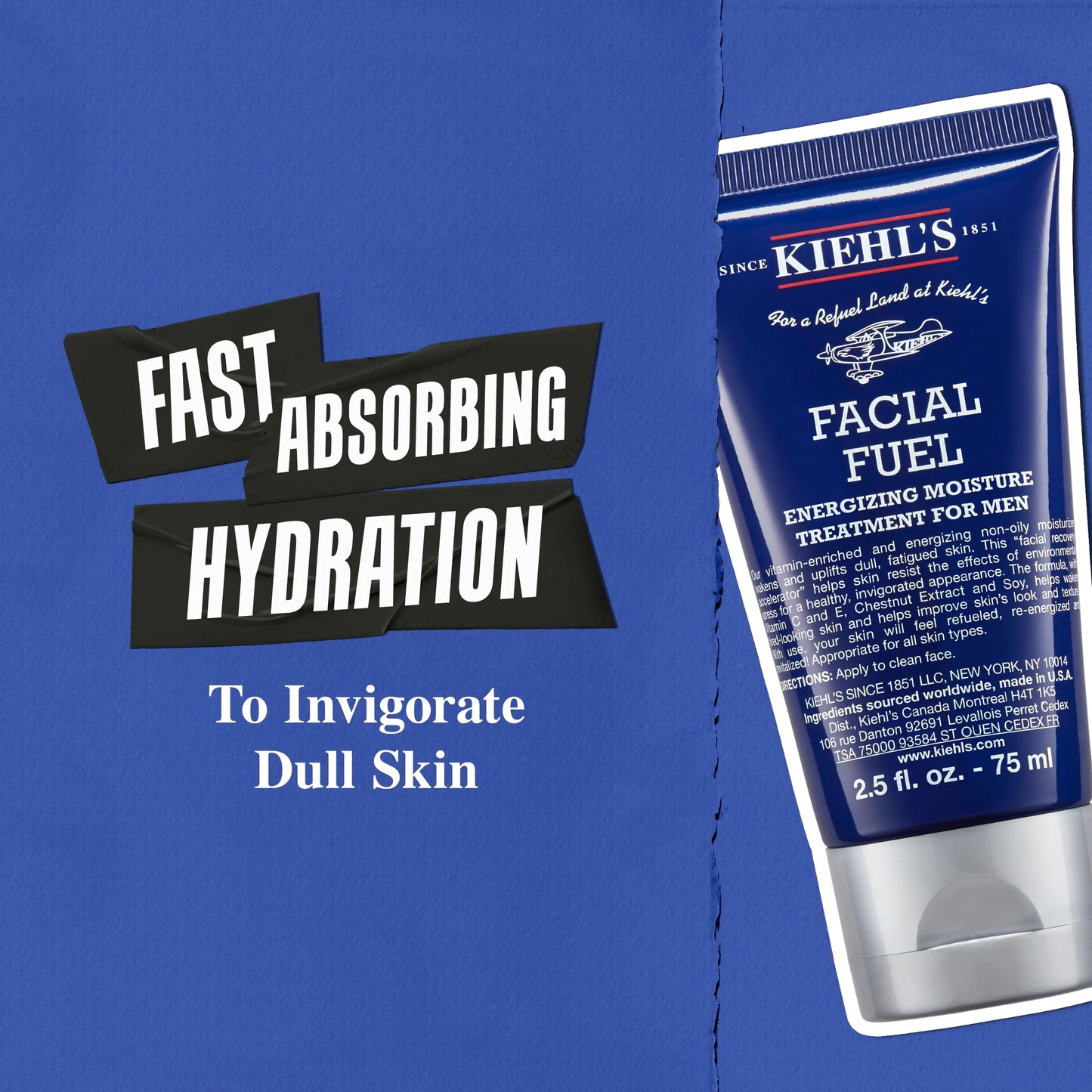 Kiehl's Facial Fuel Moisturizer with Vitamin C and Caffeine - 4.2 Fl Oz / 125 ml