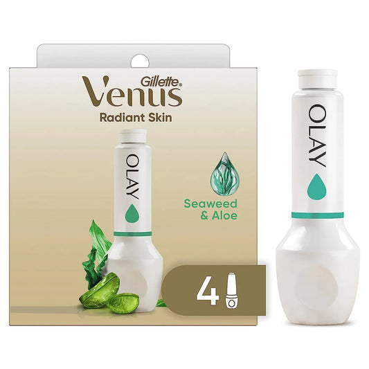 Gillette Venus Radiant Skin Seaweed & Aloe Olay razor moisturizer refills 4ct White