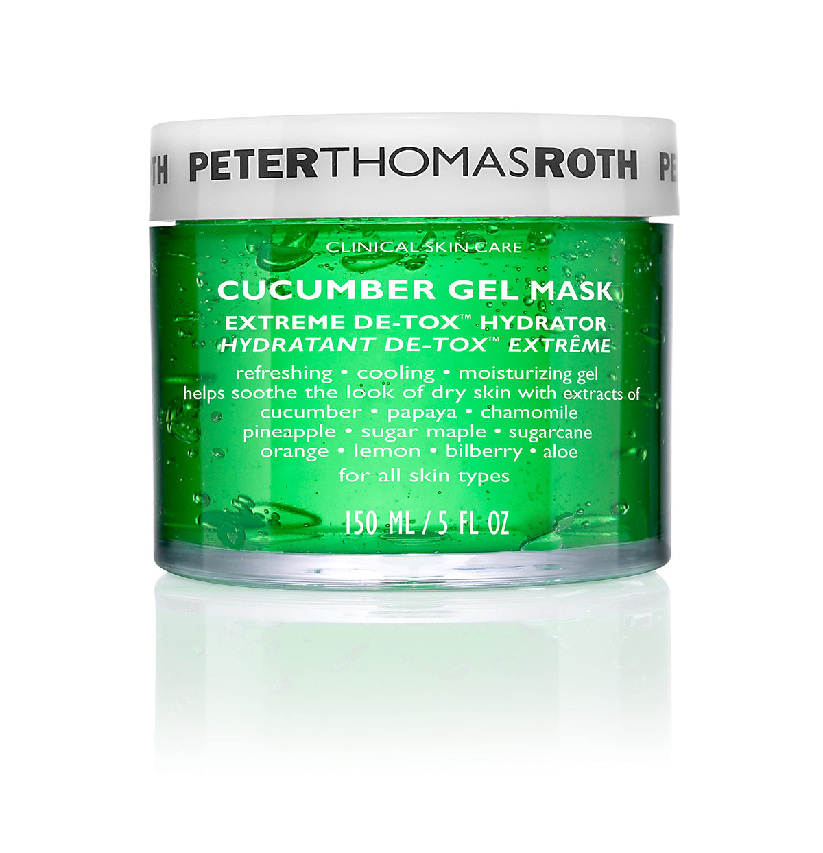 Peter Thomas Roth | Cucumber Gel Mask | Extreme De-Tox Hydrator Cooling and Hydrating Facial Mask Helps Soothe the Look of Dry and Irritated Skin 5 fl oz (Pack of 1)