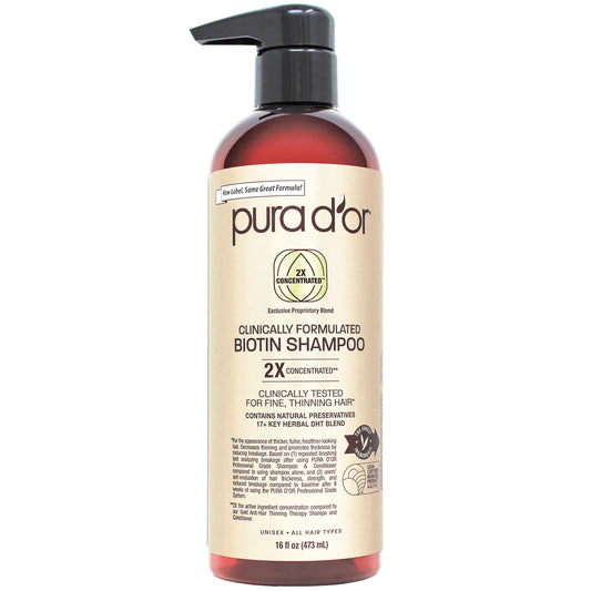 PURA DOR Professional Grade Biotin Anti-Thinning Shampoo 16oz