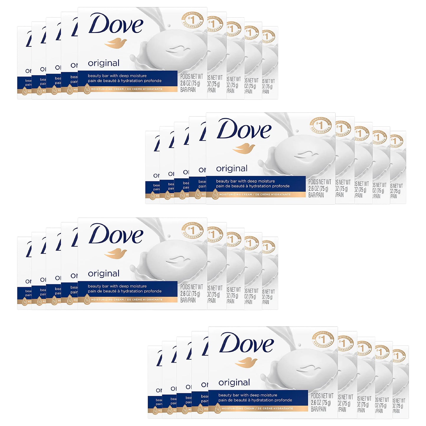 Dove Beauty Bar Gentle Skin Cleanser Moisturizing Cream, 3.75 Ounce (Pack of 12)