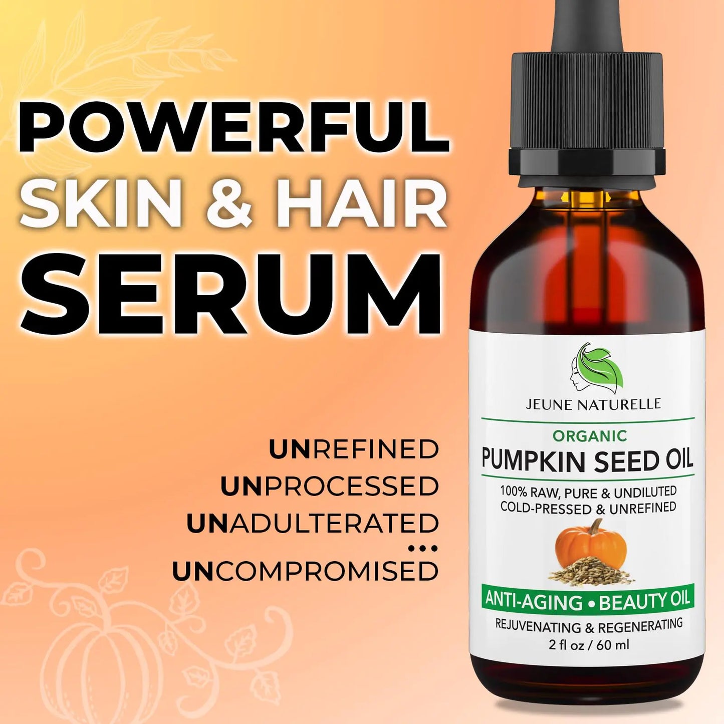 Pumpkin Seed Oil Organic, 100% Pure RAW Cold Pressed