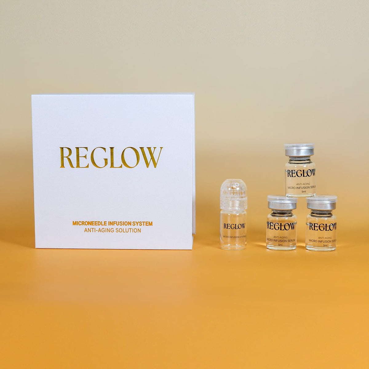 ReGlow Micro-Infusion System – 24k Gold-Plated Microneedling Tool with Anti-Aging Serum for Hydration & Radiant Skin – at-Home Facial Kit for Wrinkle-Free Youthful Results (1.5 Months Supply)