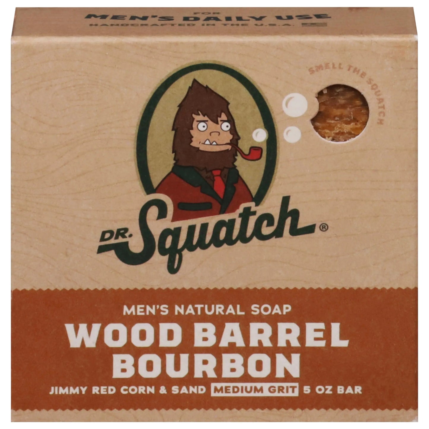 Dr. Squatch All Natural Bar Soap for Men with Medium Grit Wood Barrel Bourbon
