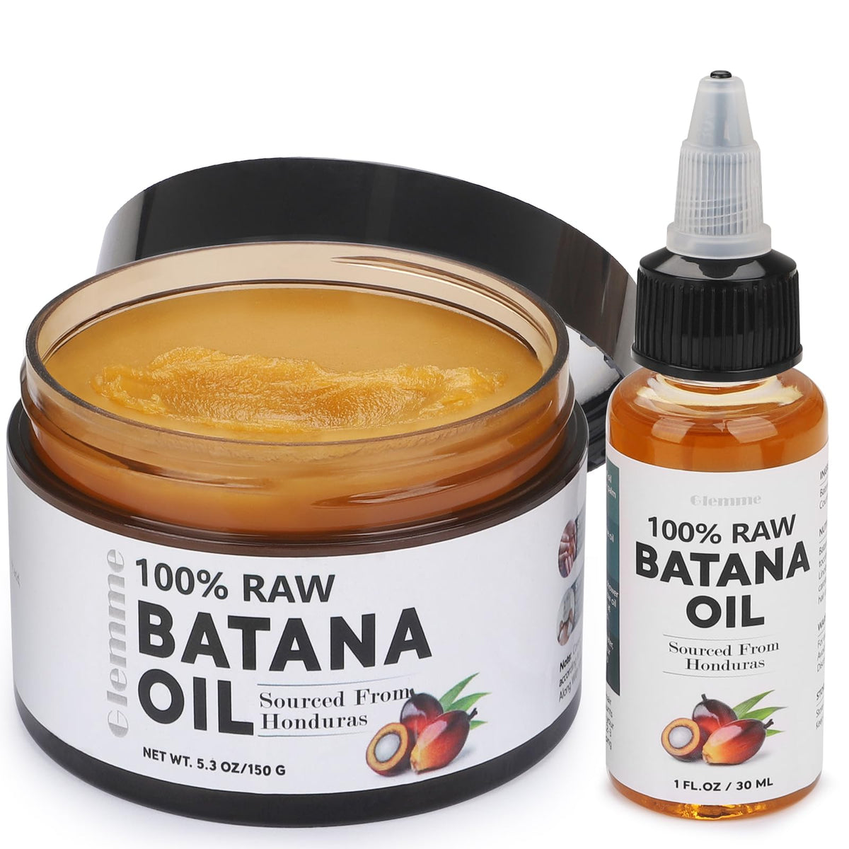 Raw Batana Oil for Hair Growth 100% Natural Hair Growth Oil Kit Unrefined Batana Oil from Honduras Hair Regrowth Hair Loss Treatment for Men and Women