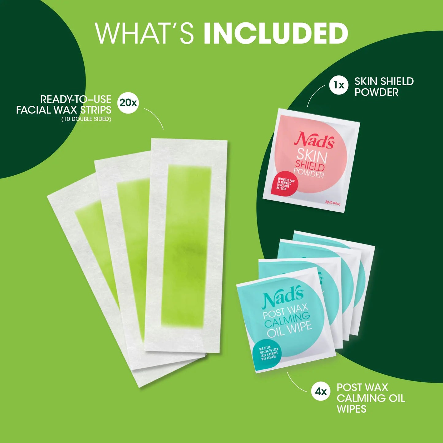 Nad's Facial Wax Strips - Hypoallergenic