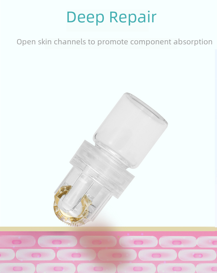 64-Needle Gold Micro-Needling Roller for Hair Growth
