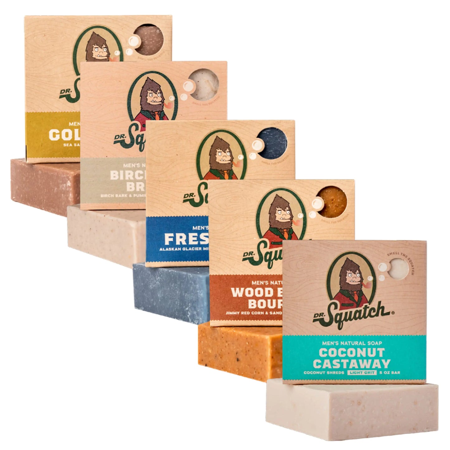 Dr. Squatch All Natural Bar Soap for Men 5 Bar Variety Pack