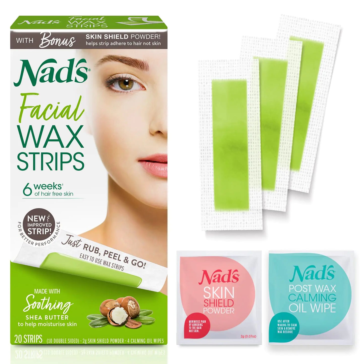 Nad's Facial Wax Strips - Hypoallergenic