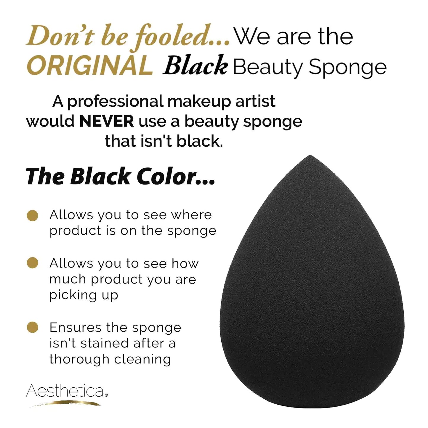 Aesthetica Cosmetics Beauty Sponge Blender - Latex Free and Vegan Makeup Sponge (Pack of 1)