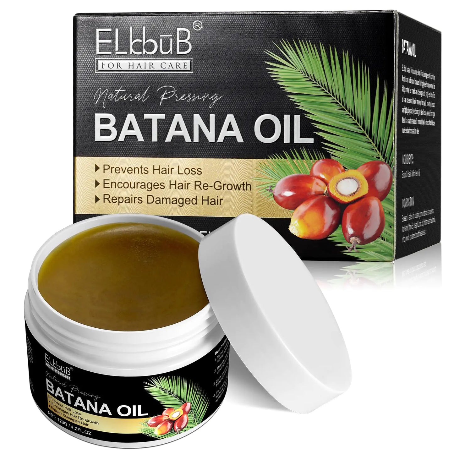 Raw Batana Oil for Hair Growth and Repair -100% Pure, Unrefined Oil from Honduran Rainforests - 4.2 Fl Oz (Pack of 1)