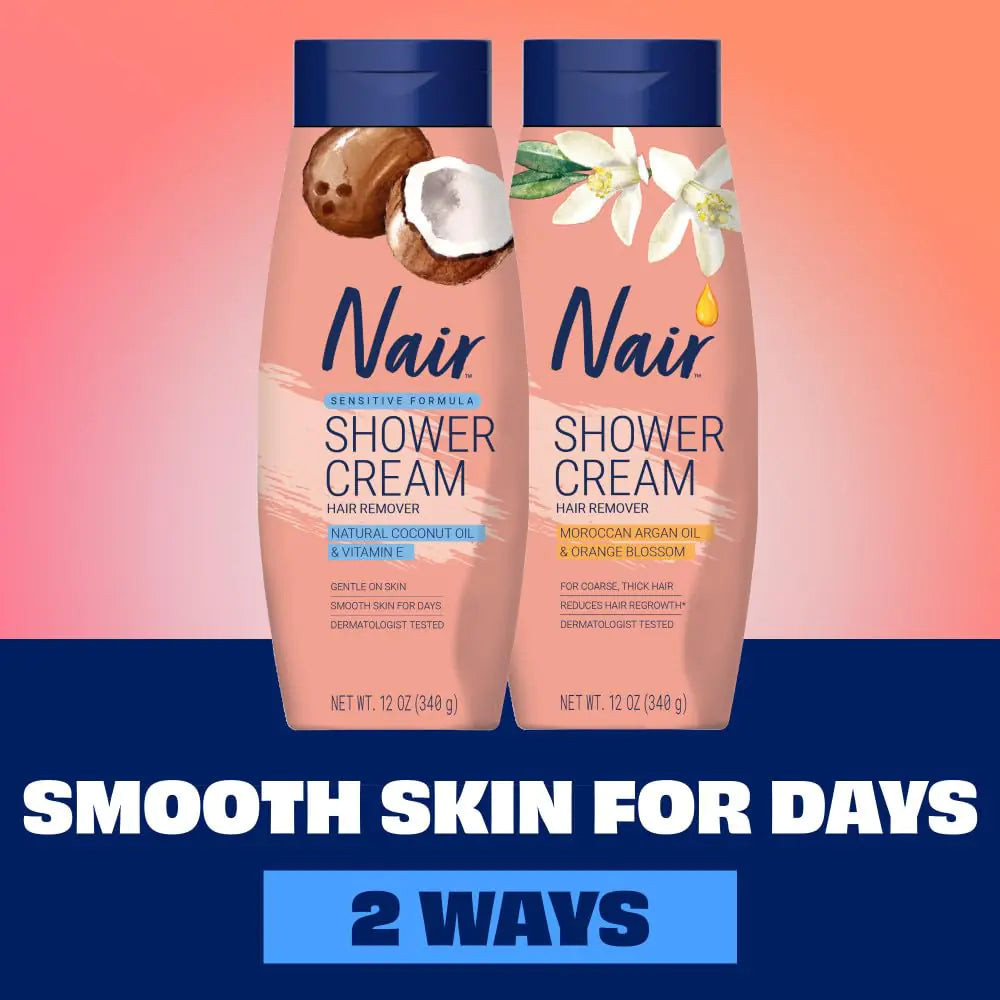 NAIR Sensitive Shower Cream Hair Remover with Natural Coconut Oil and Vitamin E