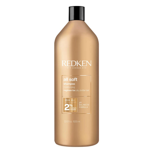 Redken All Soft Shampoo | For Dry/Brittle Hair | With Argan Oil 33.8 Fl Oz (Pack of 1)