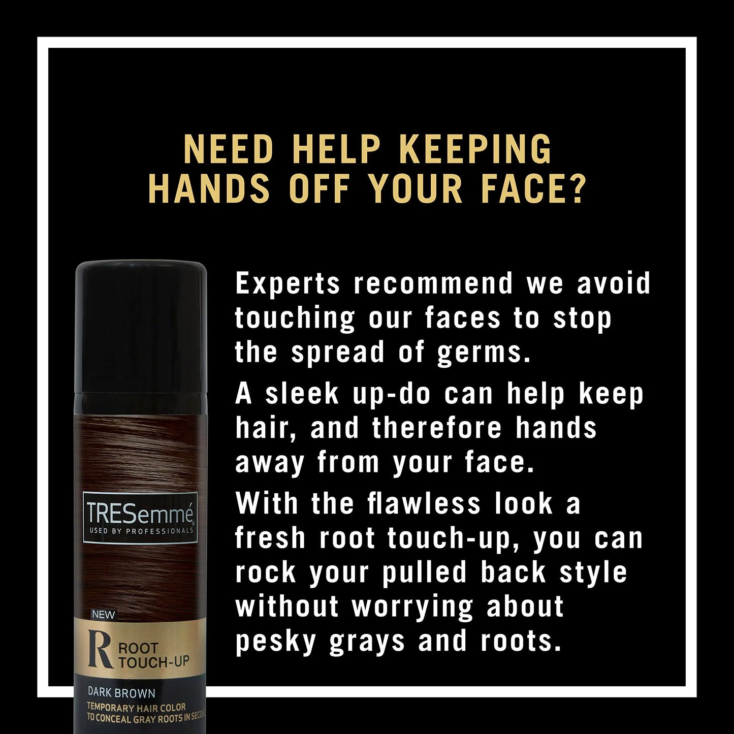 TRESemmé Root Touch-Up Temporary Hair Color Dark Brown Hair Ammonia-free, Peroxide-free Root Cover Up Spray 2.5 oz 2.5 Ounce (Pack of 1)