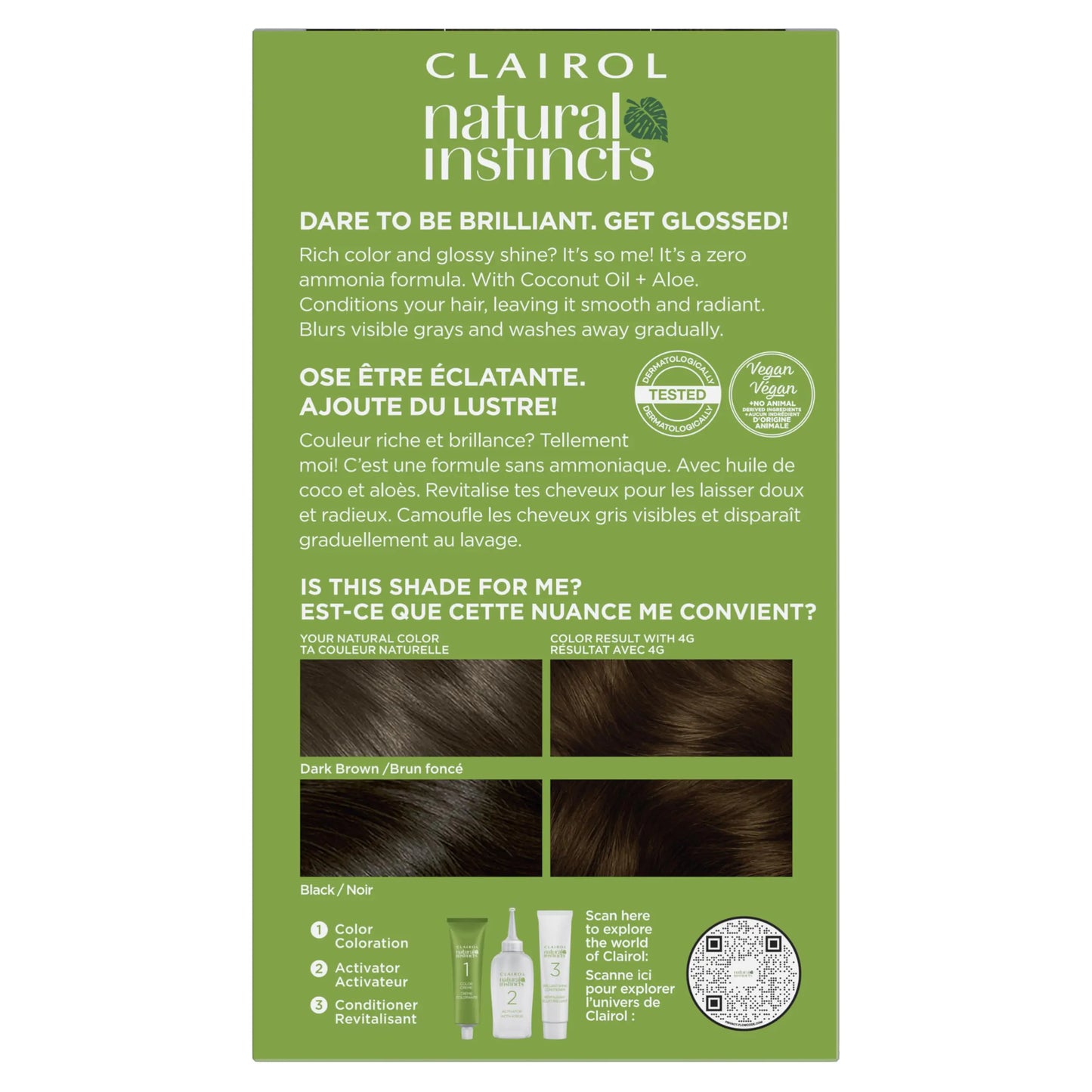 Clairol Natural Instincts Demi-Permanent Hair Dye, 4G Dark Golden Brown Hair Color, 1 5.85 Fl Oz