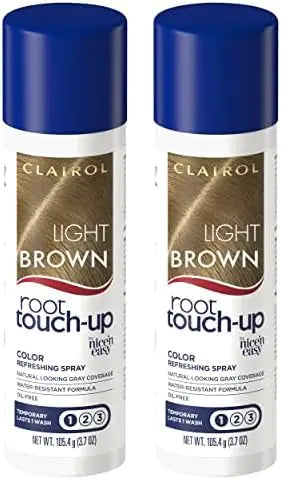 Clairol Root Touch-Up by Nice'n Easy Temporary Hair Coloring Spray, Light Brown Hair Color, 3.7 Ounce (Pack of 2)