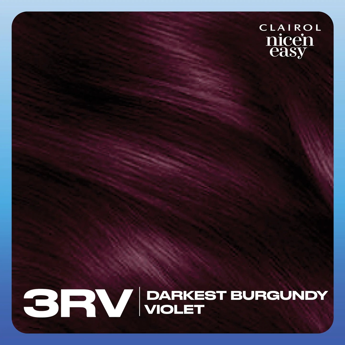 Clairol Nice'n Easy Permanent Hair Dye, 3RV Darkest Burgundy Violet Hair Color, 6.26 Fl Oz