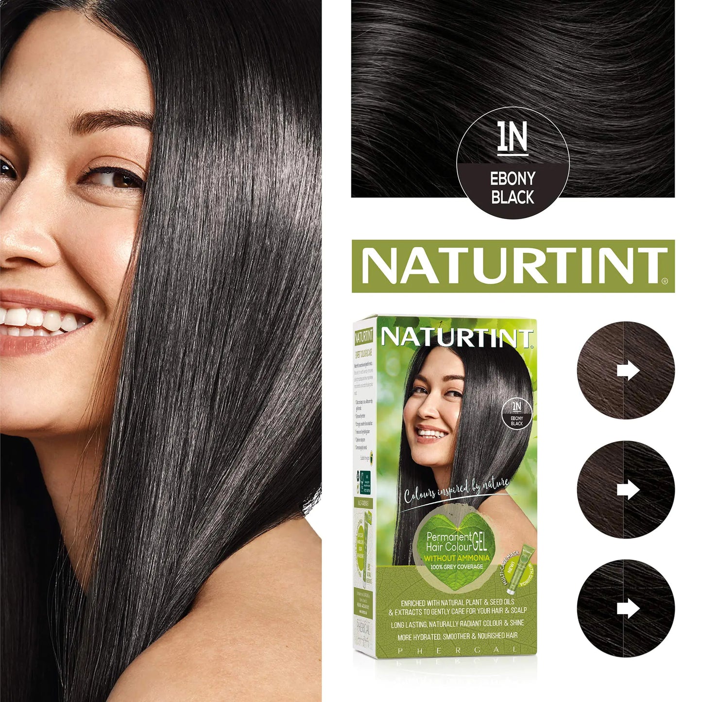 Permanent Hair Color - 1N Ebony Black 1 Box