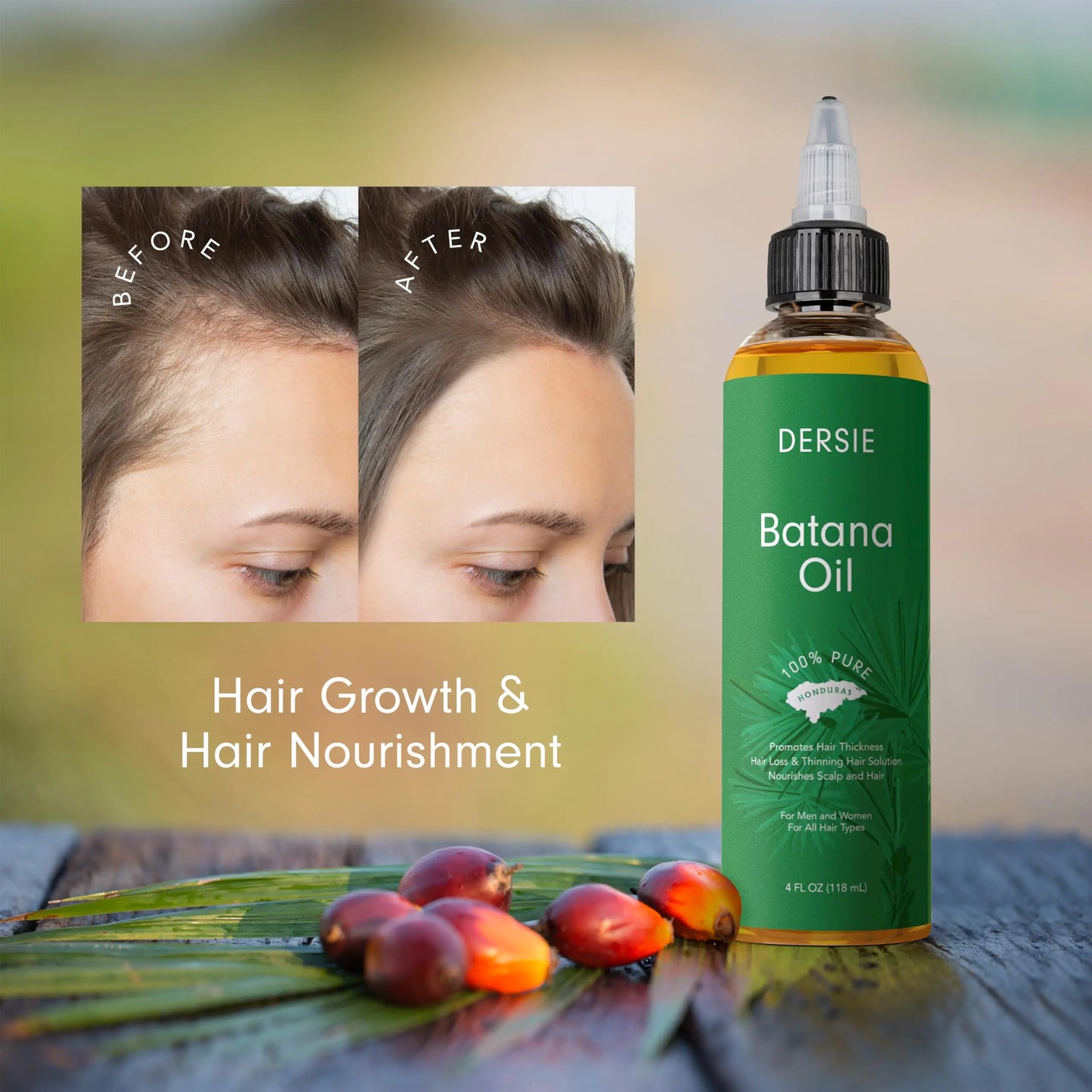 Batana Oil: Dr. Sebi Organic Raw Honduras Oil for Hair Growth -  4 FL OZ