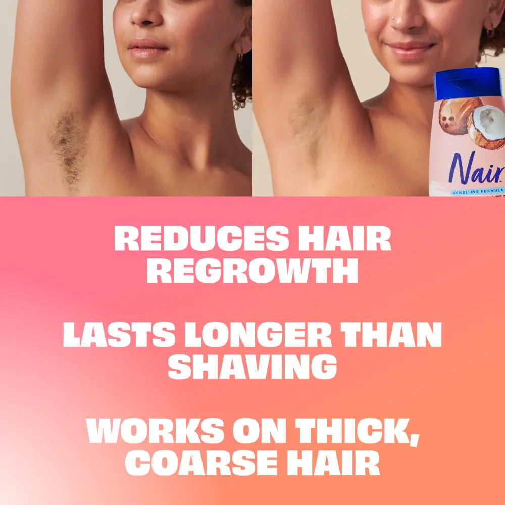 NAIR Sensitive Shower Cream Hair Remover with Natural Coconut Oil and Vitamin E