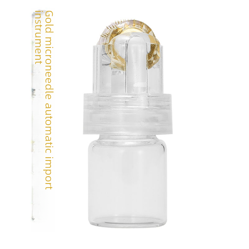 64-Needle Gold Micro-Needling Roller for Hair Growth