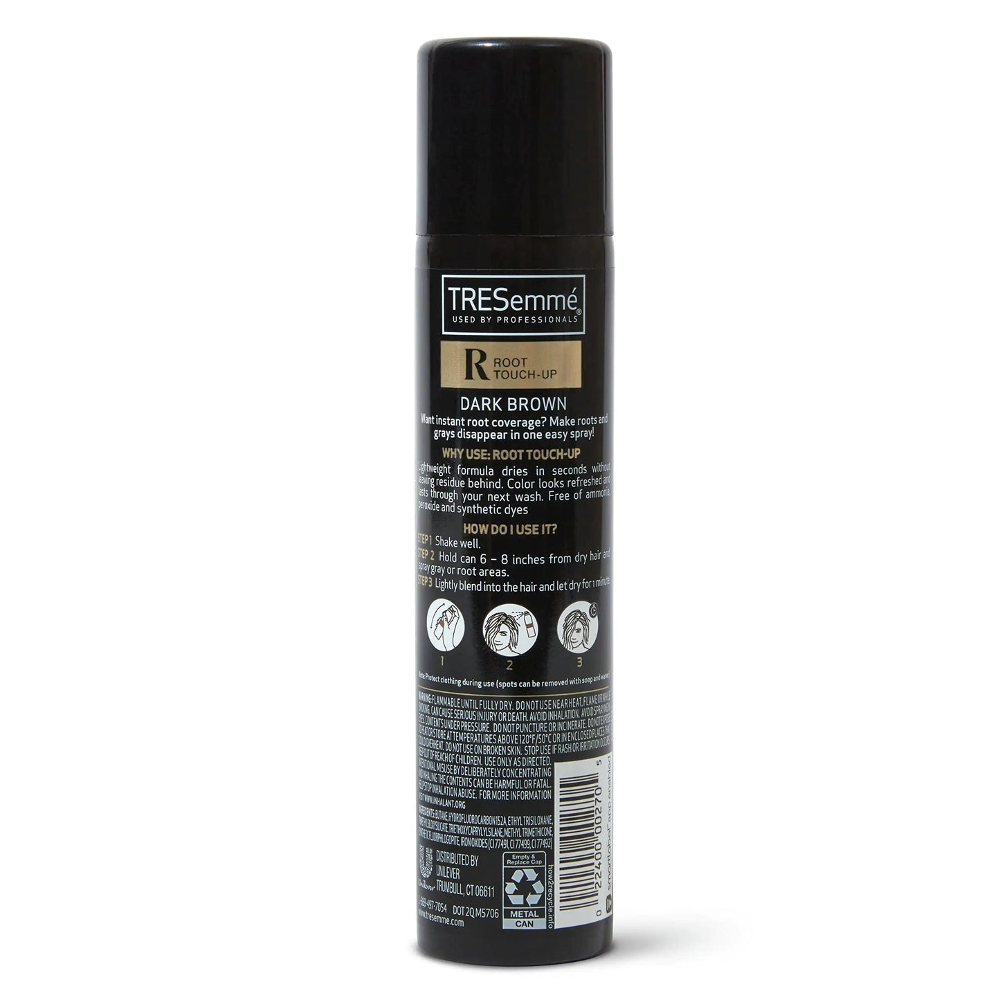 TRESemmé Root Touch-Up Temporary Hair Color Dark Brown Hair Ammonia-free, Peroxide-free Root Cover Up Spray 2.5 oz 2.5 Ounce (Pack of 1)