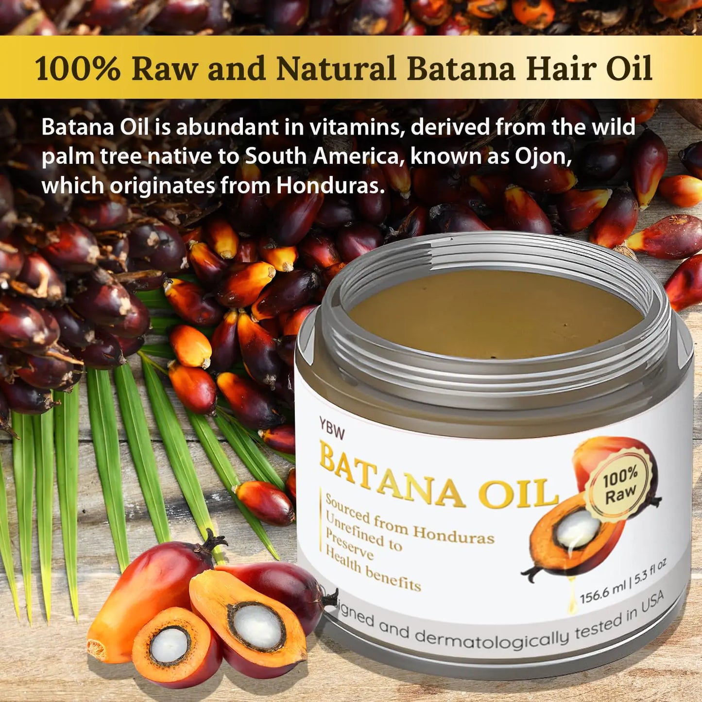 Dr. Sebi 100% Natural, Unrefined and Organic Batana Oil from Honduras