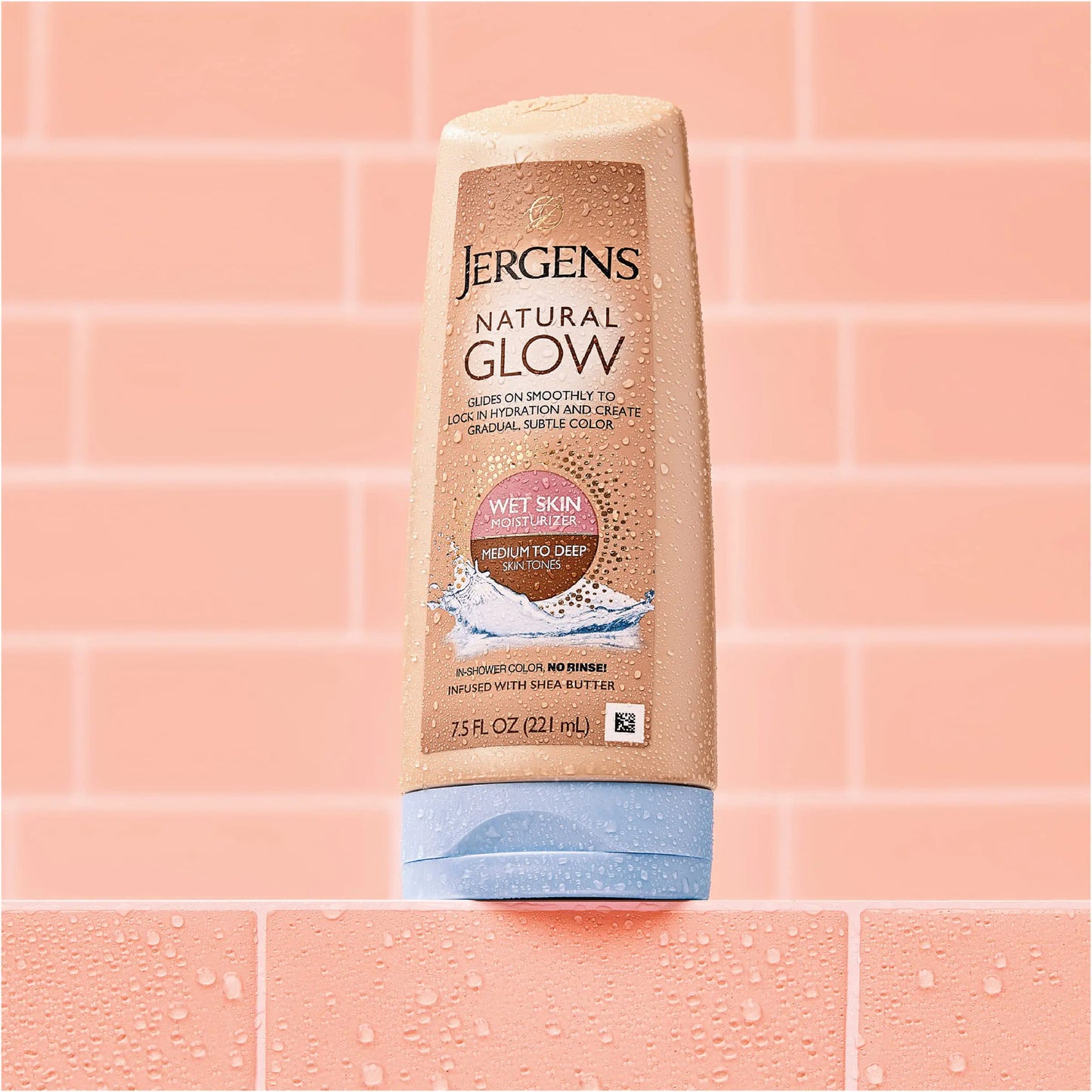 Jergens Natural Glow In Shower Lotion, Self Tanner for Medium to Deep Skin Tone, 7.5 Ounce