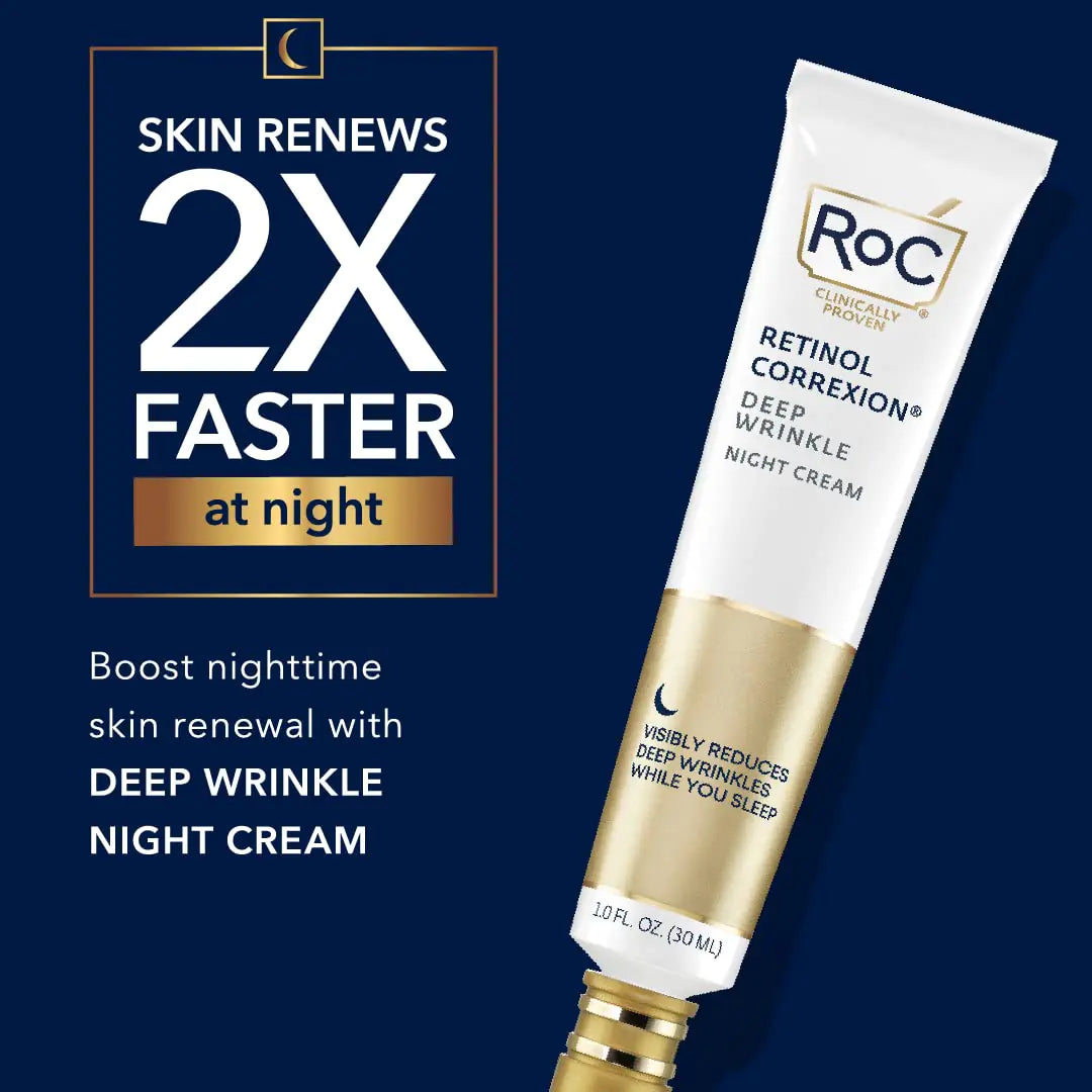 RoC Retinol Correxion Deep Wrinkle Anti-Aging Night Cream, 1 Ounce