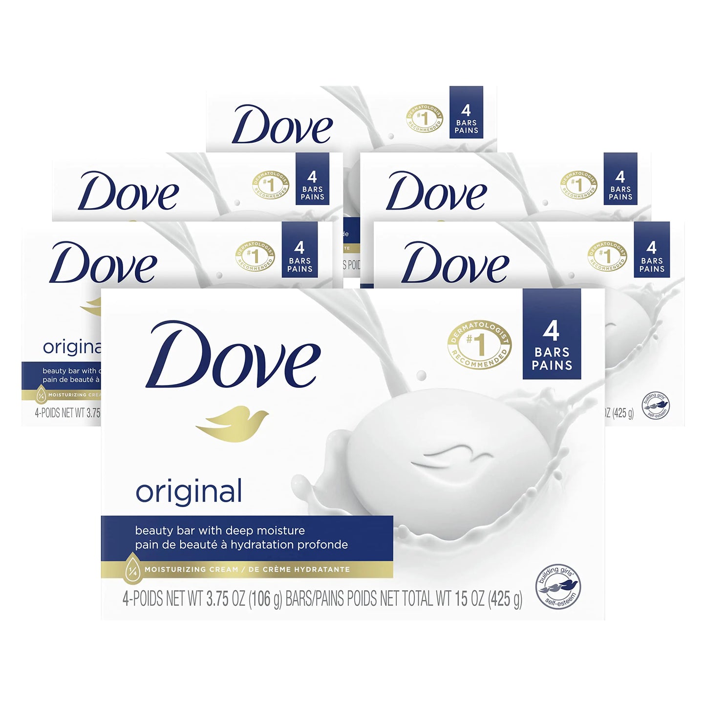 Dove Beauty Bar Gentle Skin Cleanser Moisturizing Cream, 3.75 Ounce (Pack of 12)