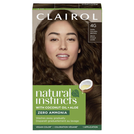 Clairol Natural Instincts Demi-Permanent Hair Dye, 4G Dark Golden Brown Hair Color, 1 5.85 Fl Oz